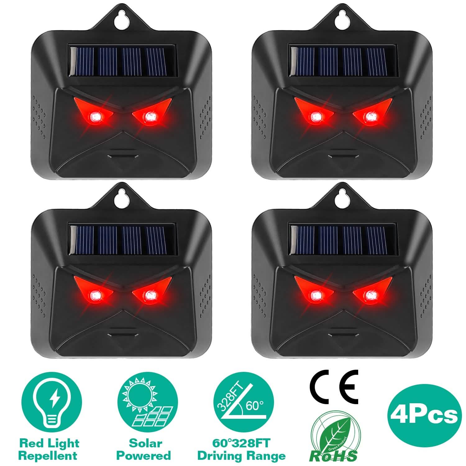 4-Piece: Solar Predator Control Light