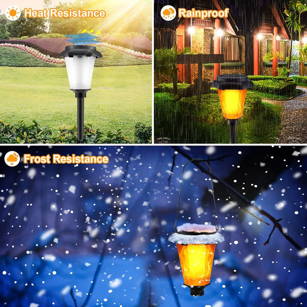4-Piece: Solar Torch Outdoor Light with Flickering Flame