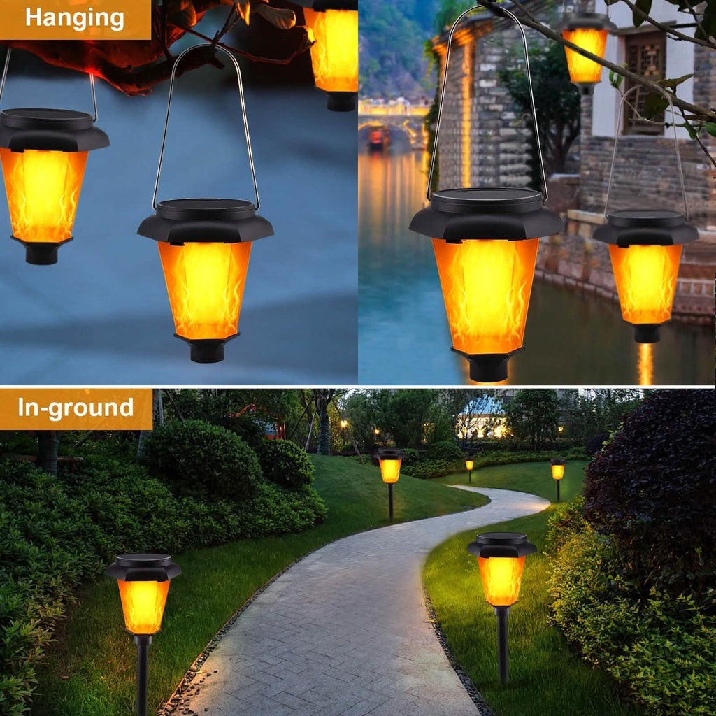 4-Piece: Solar Torch Outdoor Light with Flickering Flame