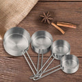 4-Piece: Stainless Steel Measuring Cups Stackable Kitchen Spoons Set