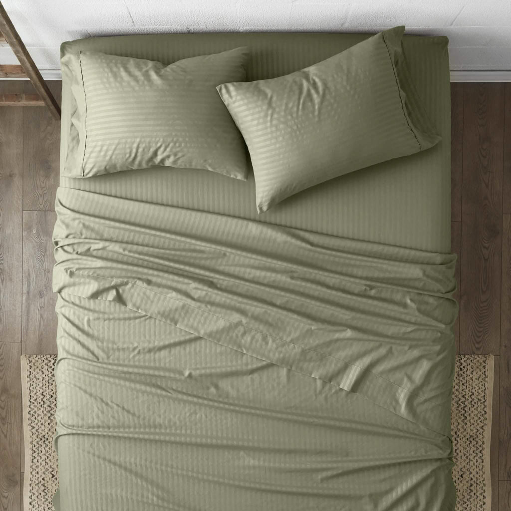4-Piece Striped Embossed Sheet Set