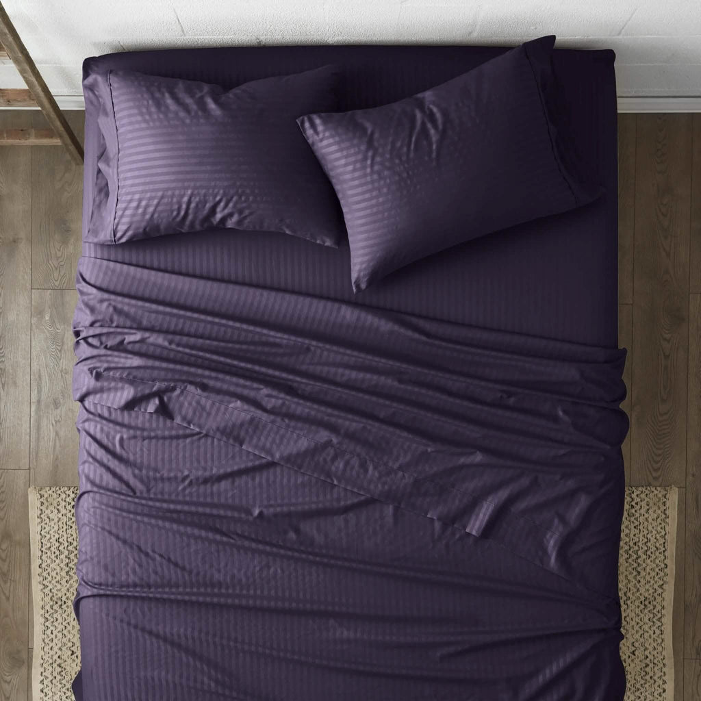 4-Piece Striped Embossed Sheet Set