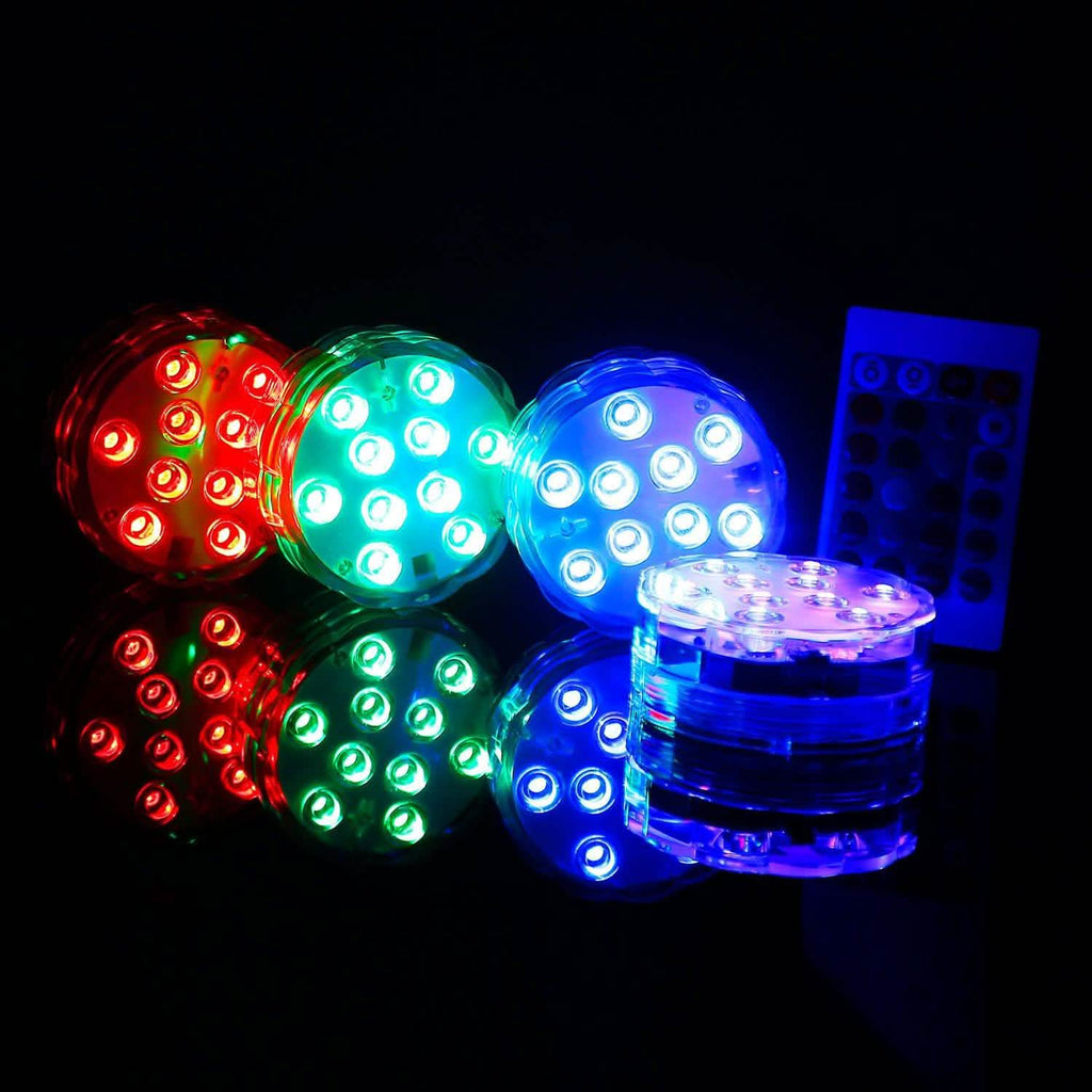 4-Piece: Submersible RGB LED Lights