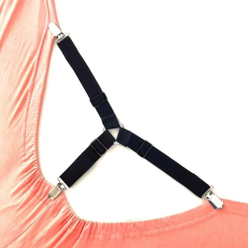 4-Piece: Triangle Bed Sheet Holder Fastener Grippers Clips Suspender Strap