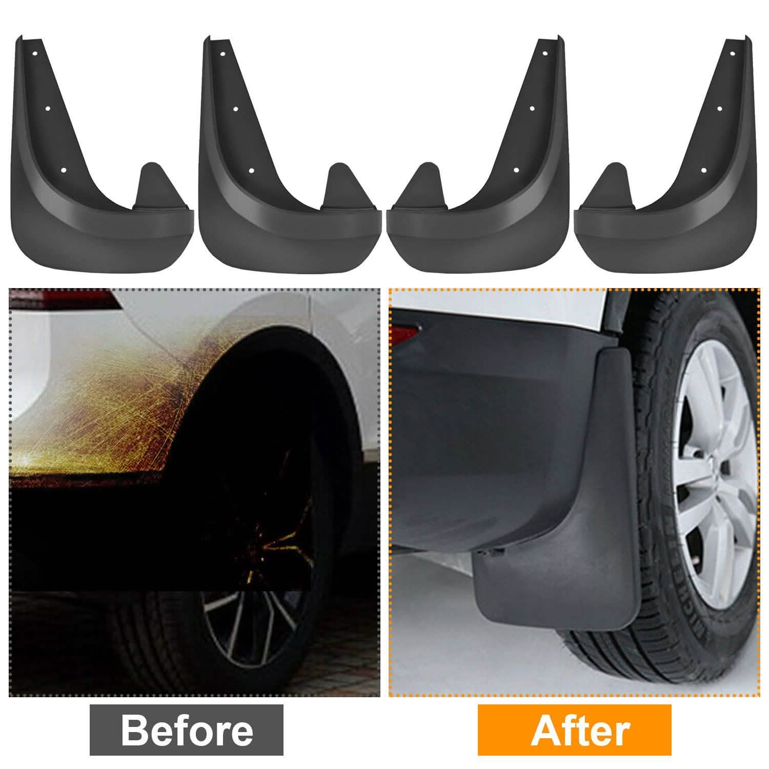 4-Piece: Universal Fit Car Mudguard Flaps