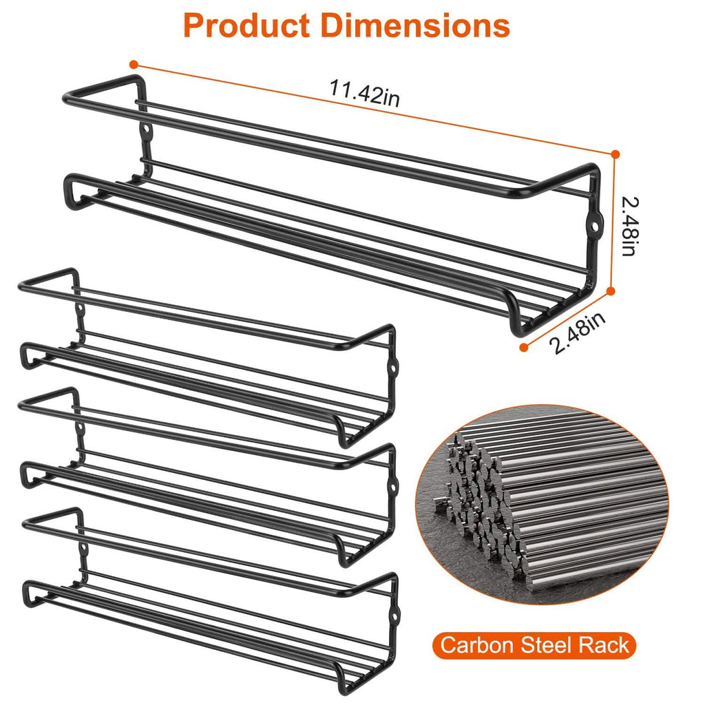 4-Piece: Wall Mount Spice Racks