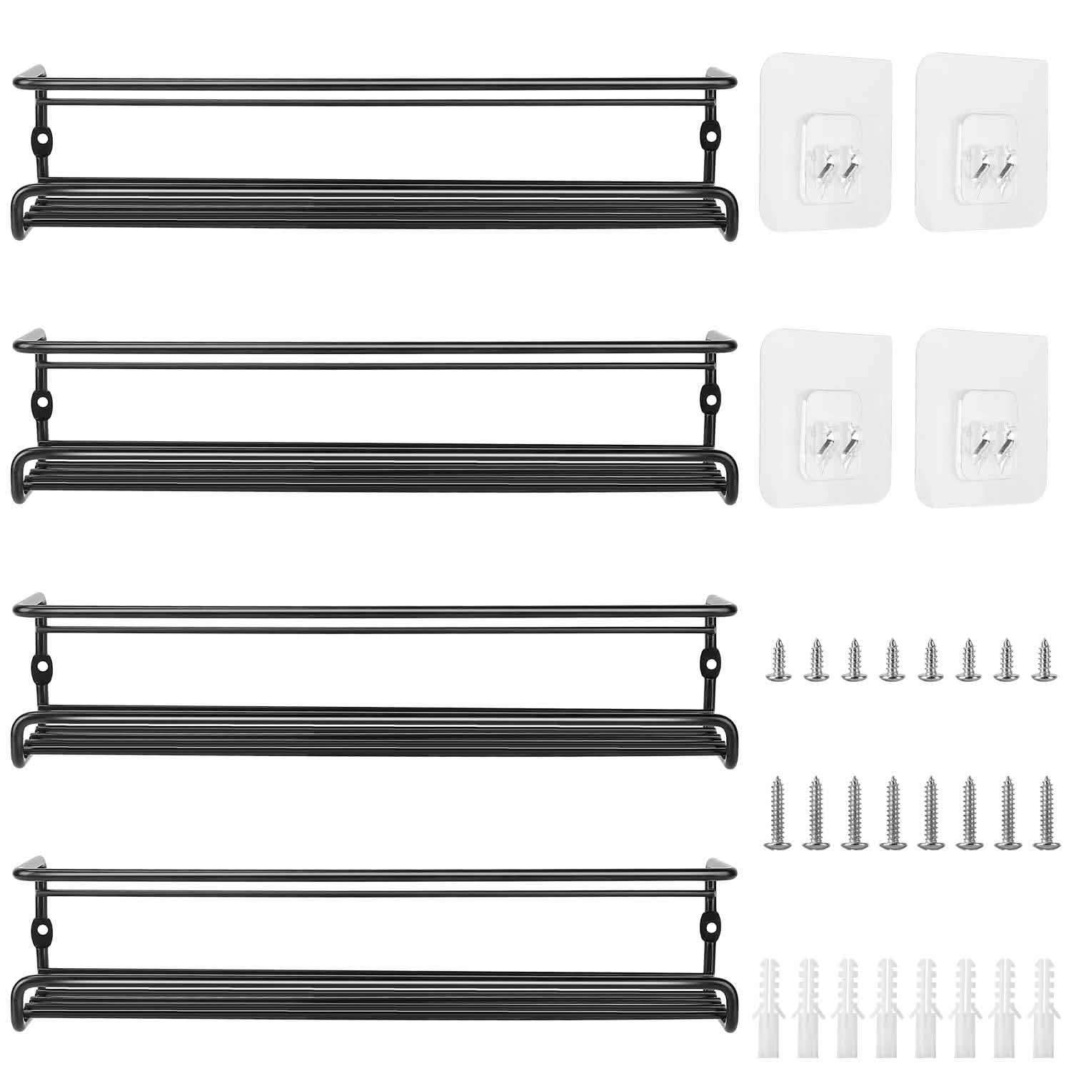 4-Piece: Wall Mount Spice Racks