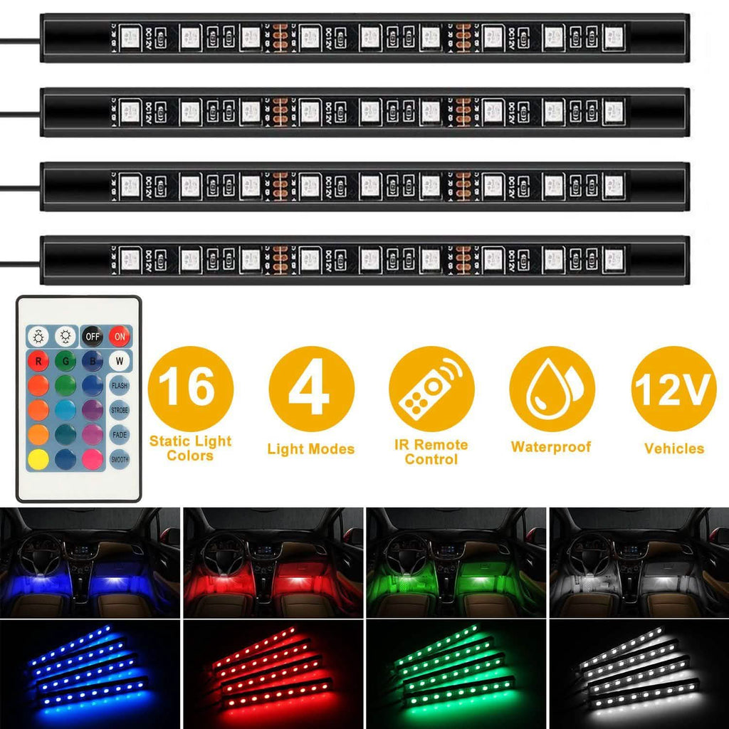 4-Pieces: 36 LEDs 12V Car Atmosphere Light Strip
