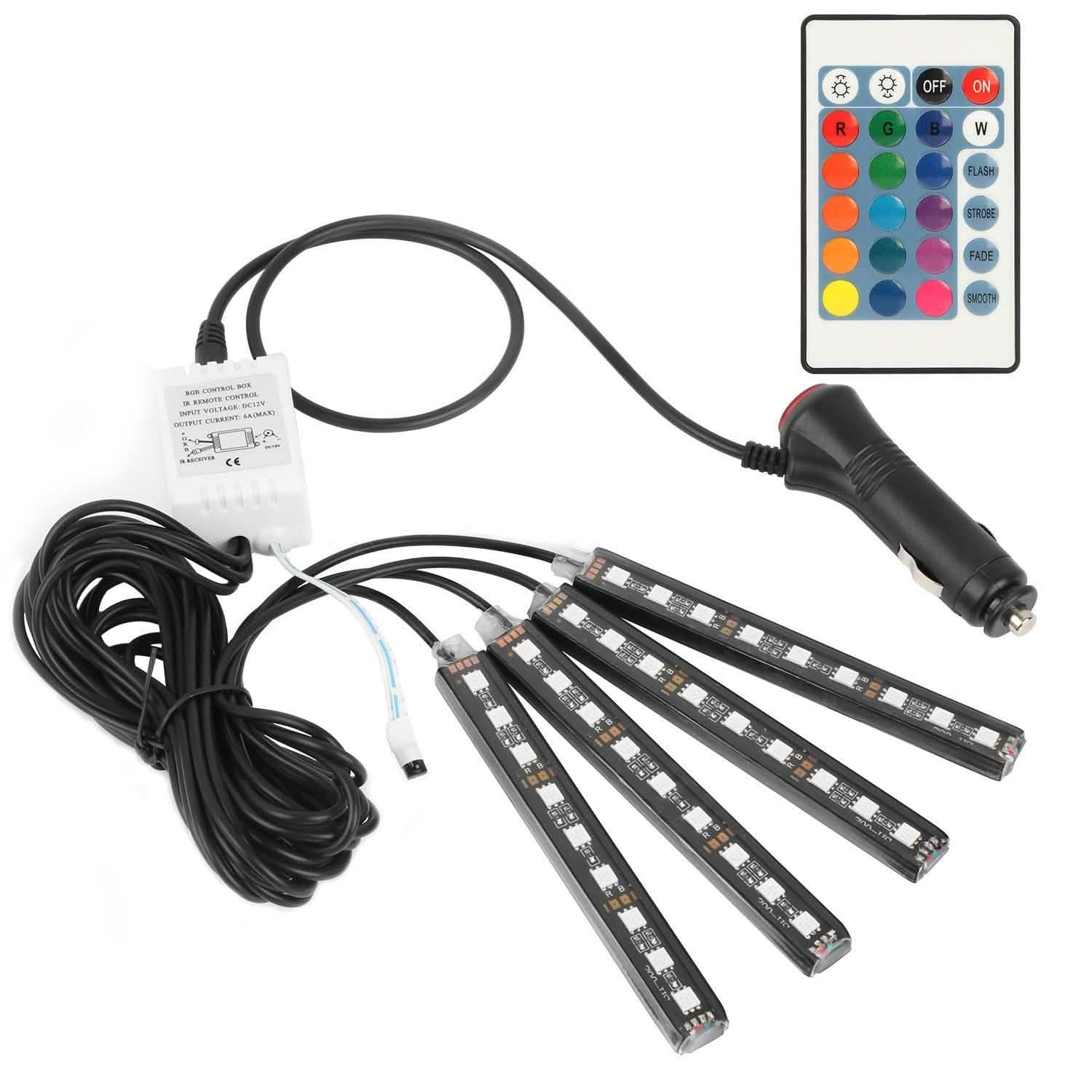 4-Pieces: 36 LEDs 12V Car Atmosphere Light Strip