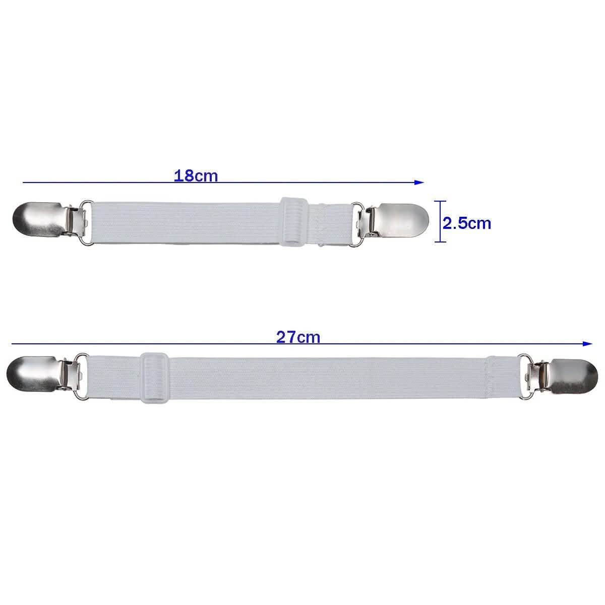 4-Pieces: Adjustable Bed Sheet Fasteners