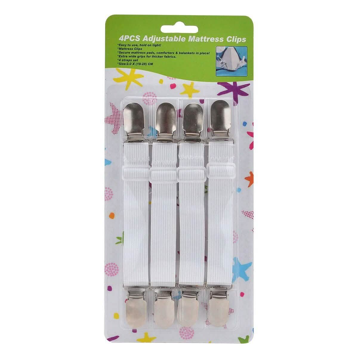 4-Pieces: Adjustable Bed Sheet Fasteners