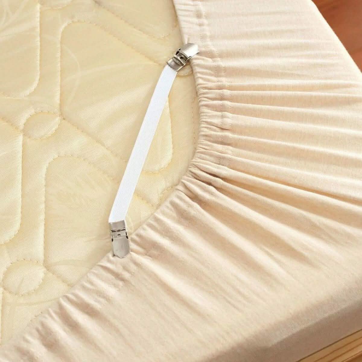 4-Pieces: Adjustable Bed Sheet Fasteners