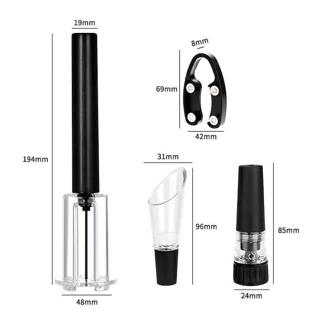 4-Pieces Set: Air Pump Wine Bottle Opener