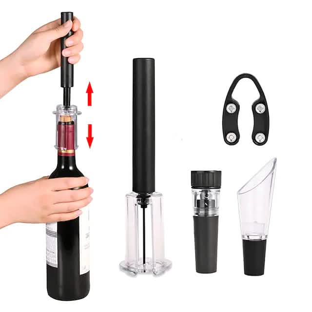 4-Pieces Set: Air Pump Wine Bottle Opener