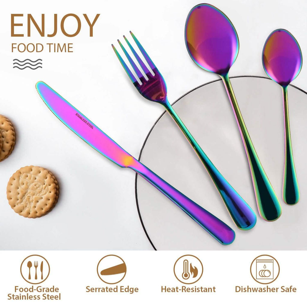 4-Pieces Set: Flatware Stainless Steel Silverware Cutlery Kitchen Set