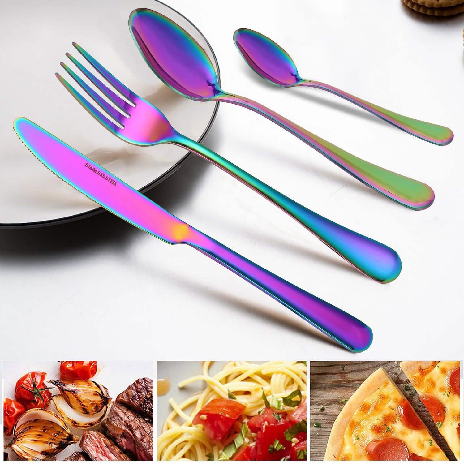 4-Pieces Set: Flatware Stainless Steel Silverware Cutlery Kitchen Set