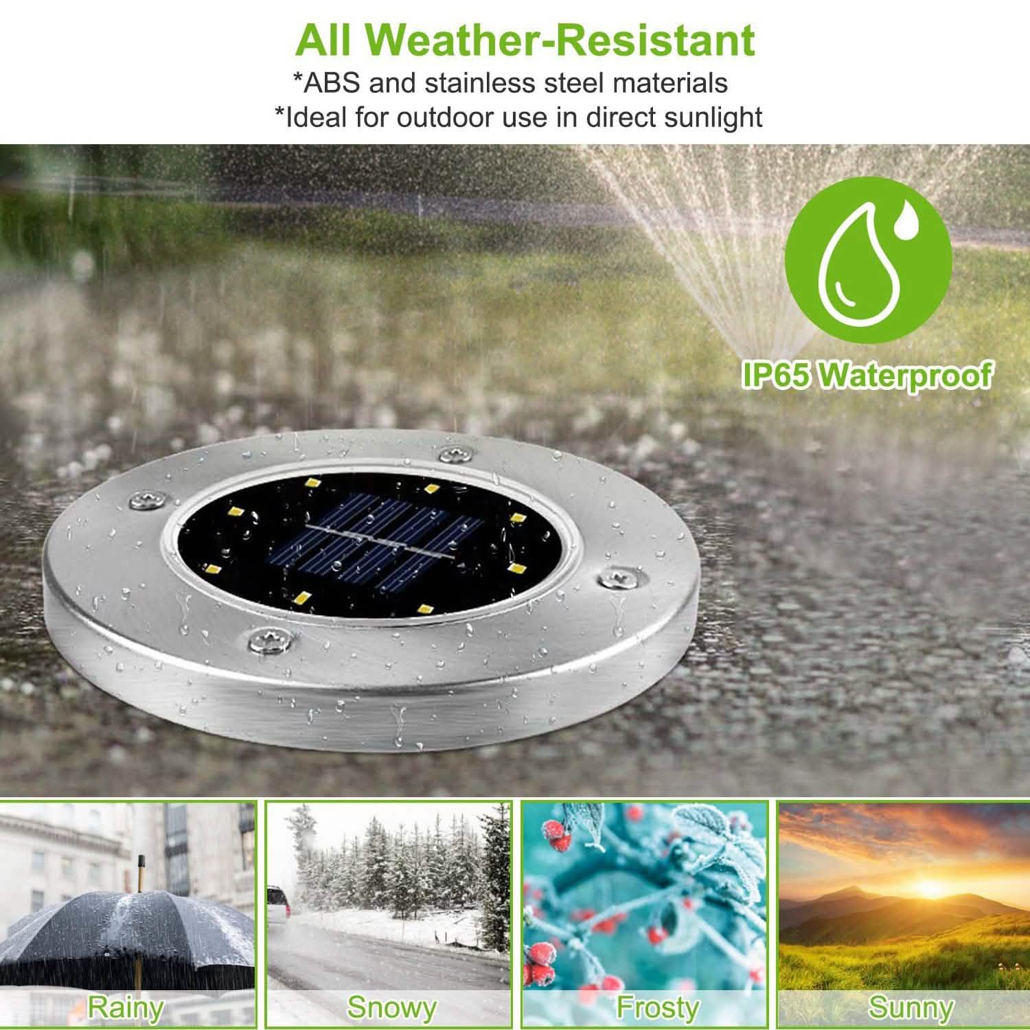 4-Pieces: Solar Powered Ground Light