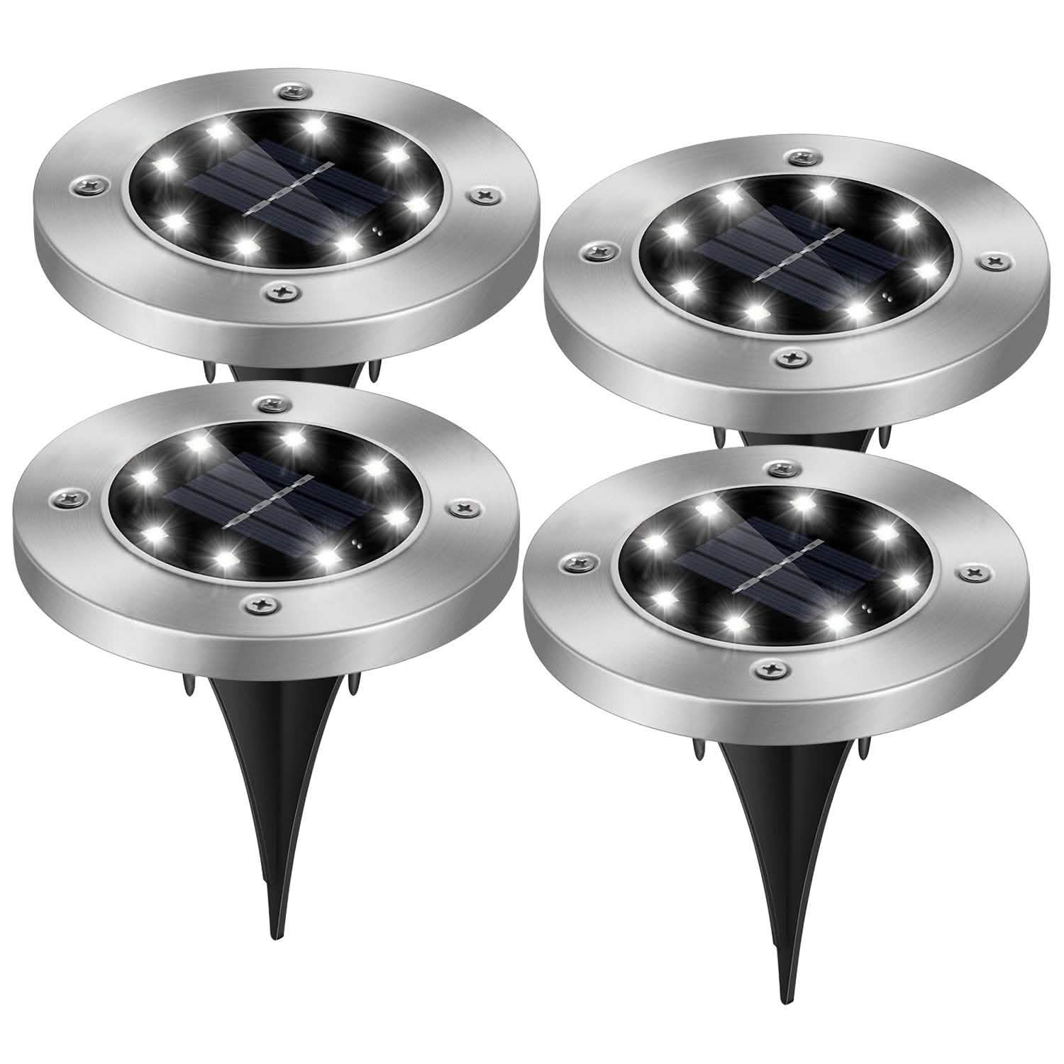 4-Pieces: Solar Powered Ground Light