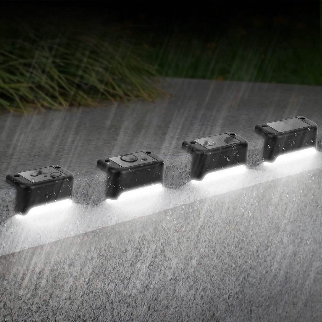 4-Pieces: Solar Powered LED Step Lights