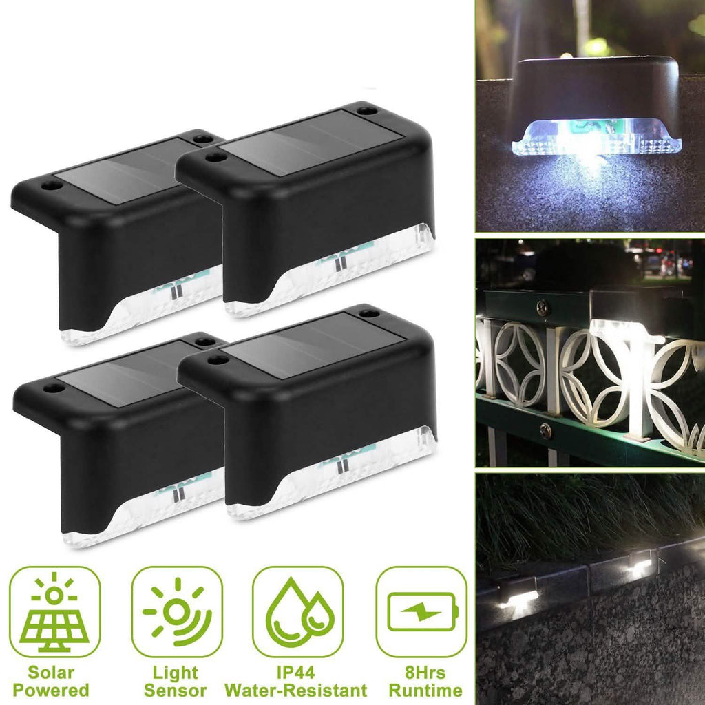 4-Pieces: Solar Powered LED Step Lights