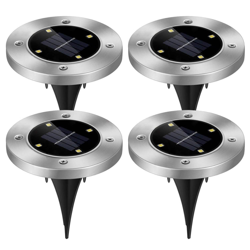 4-Pieces: Solar Waterproof Ground Light