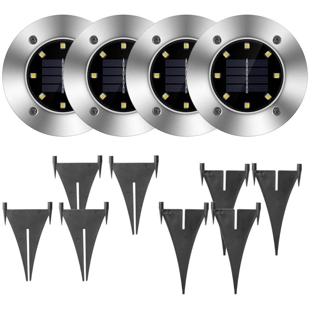 4-Pieces: Solar Waterproof Ground Light