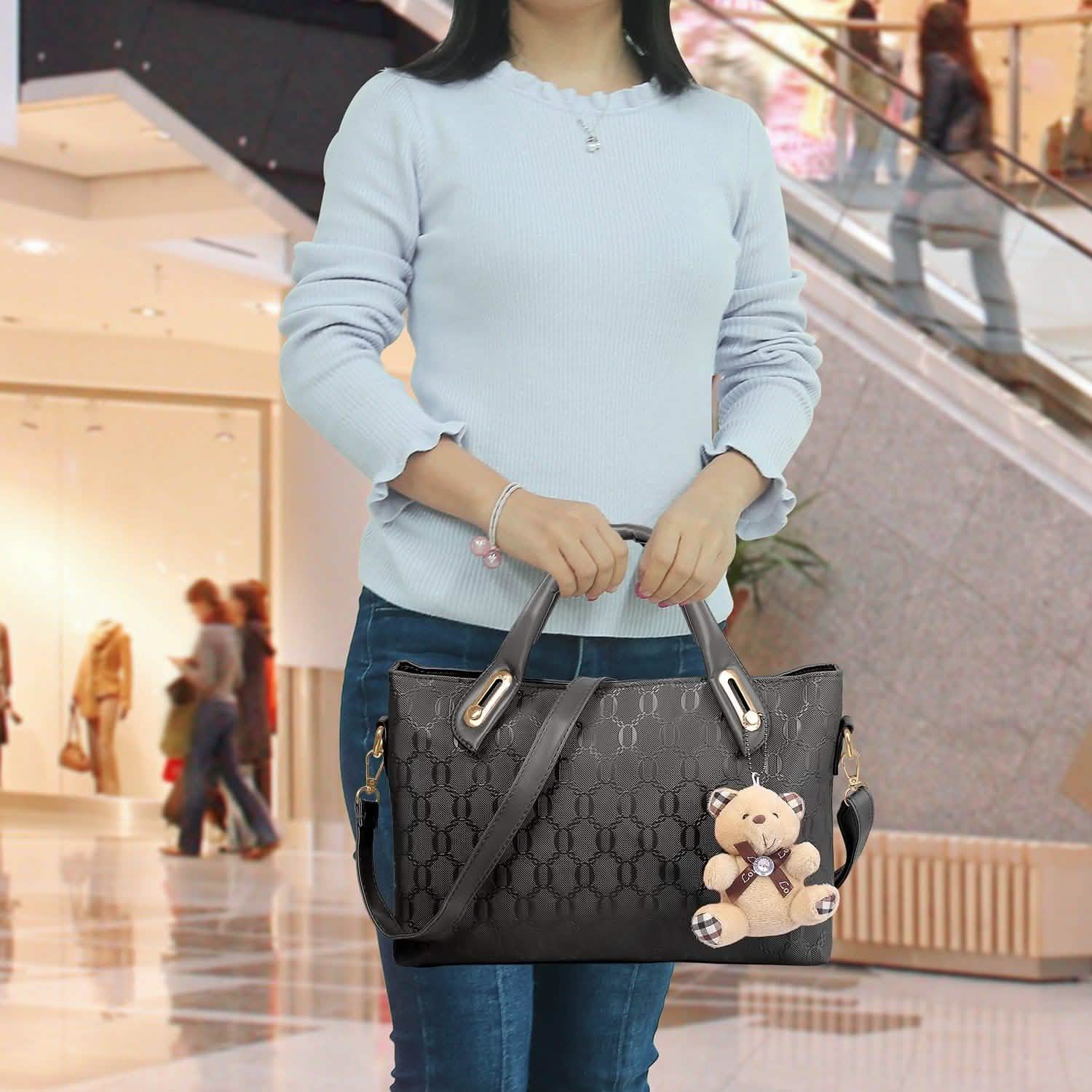 4-Pieces: Women Leather Handbag