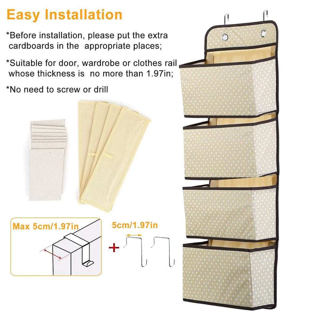 4-Pockets Wall Mount Closet Storage Organizer