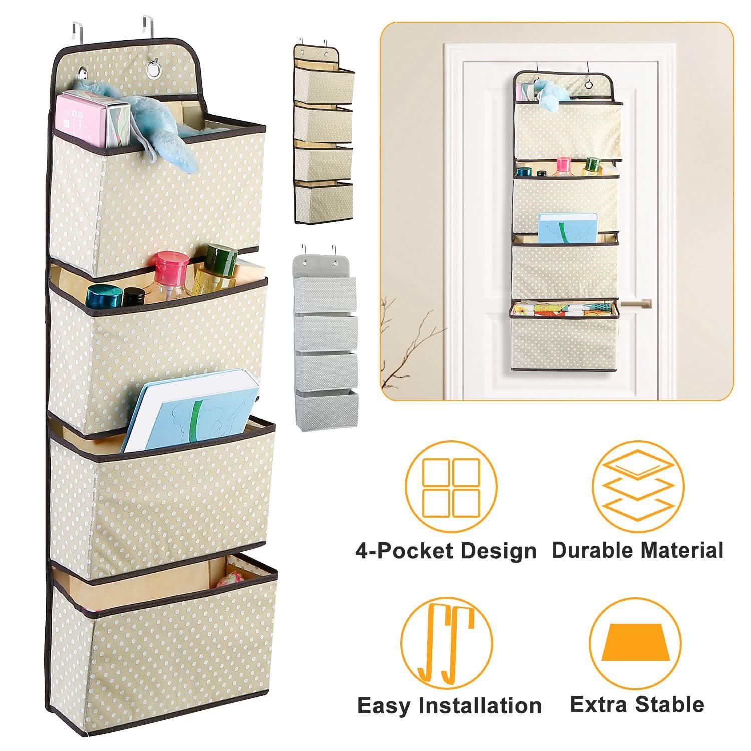 4-Pockets Wall Mount Closet Storage Organizer