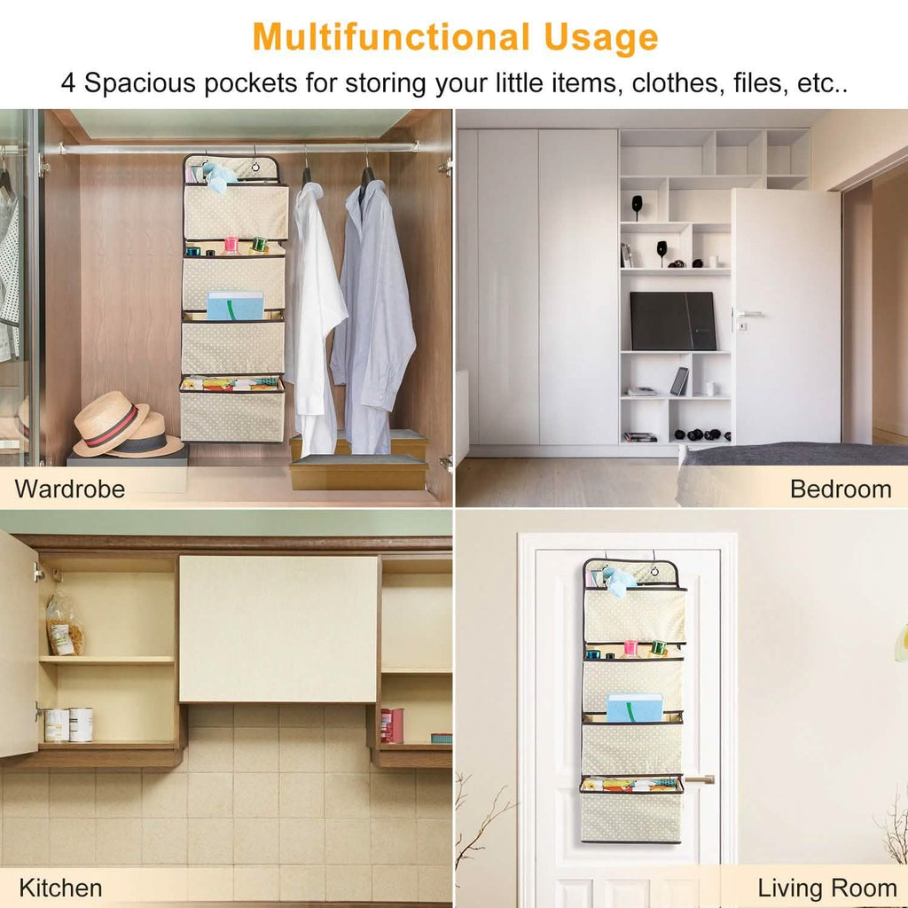 4-Pockets Wall Mount Closet Storage Organizer