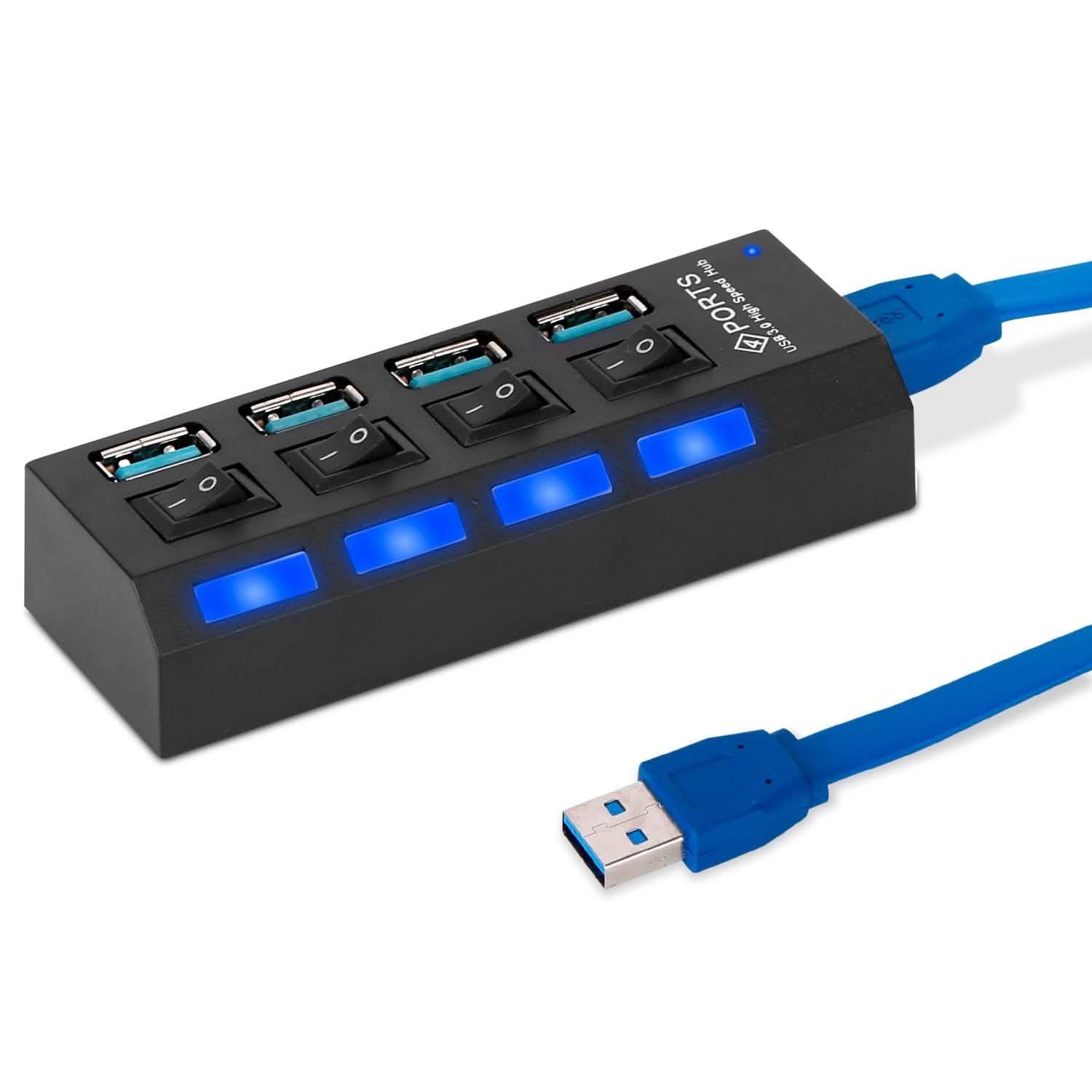 4 Port USB 3.0 Hub High Speed Adapter