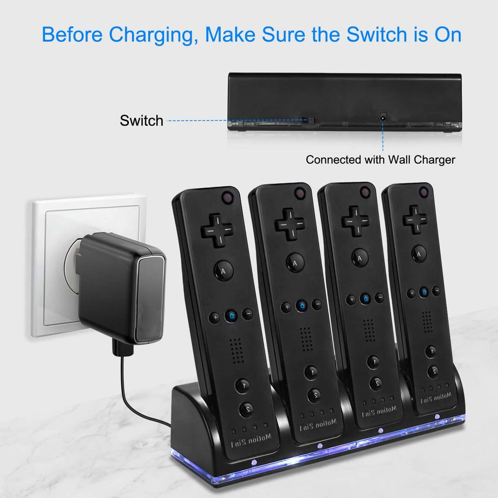 4 Remotes Charging Dock