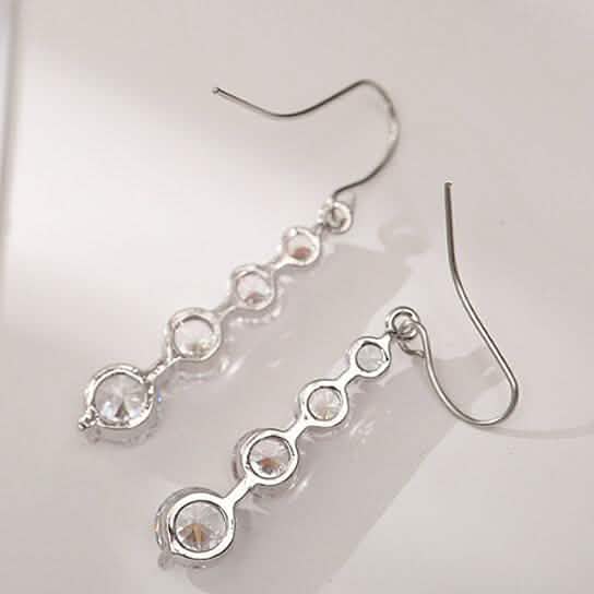 4 Row Graduated Crystal Drop Earrings