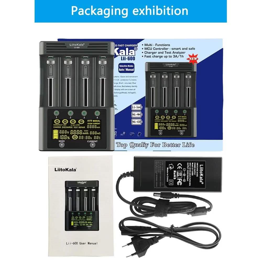 4 Slots Independent Charging Battery Charger