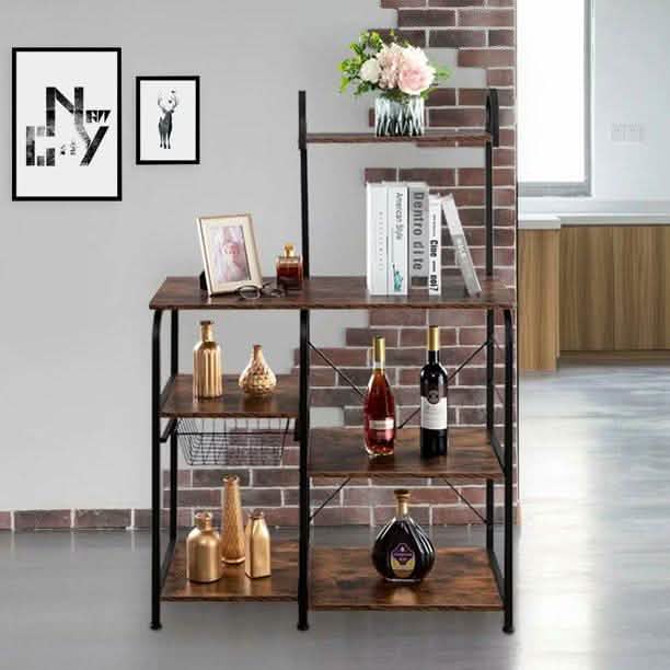 4-Tier 3-Tier Shelf Vintage Kitchen Baker's Rack Utility Storage Shelf