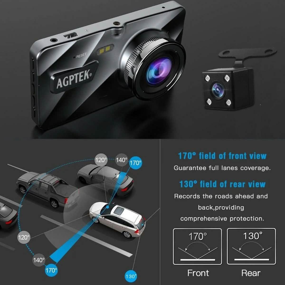 4" Vehicle 1080P Car Dashboard DVR Camera Video Recorder G-Sensor Dash Cam