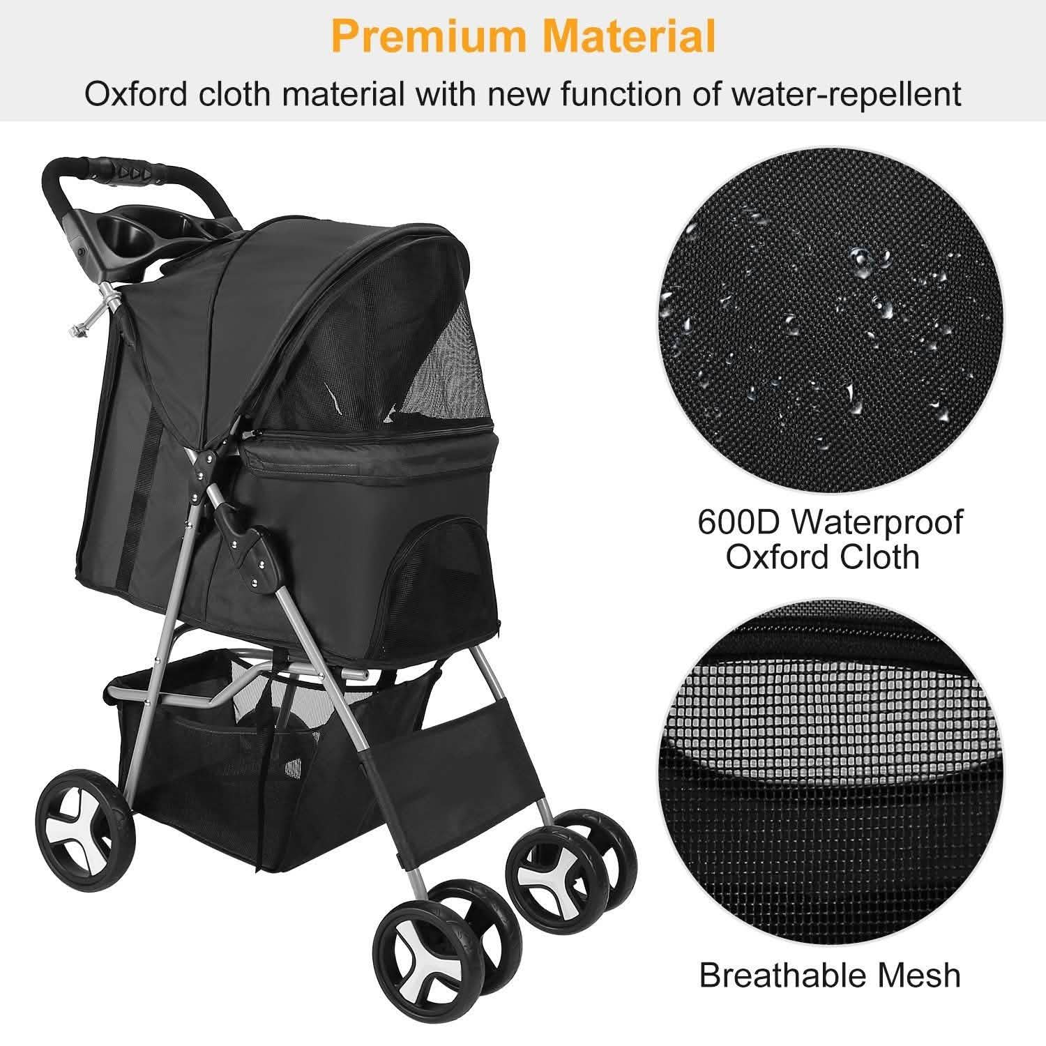 4 Wheels Pet Foldable Stroller