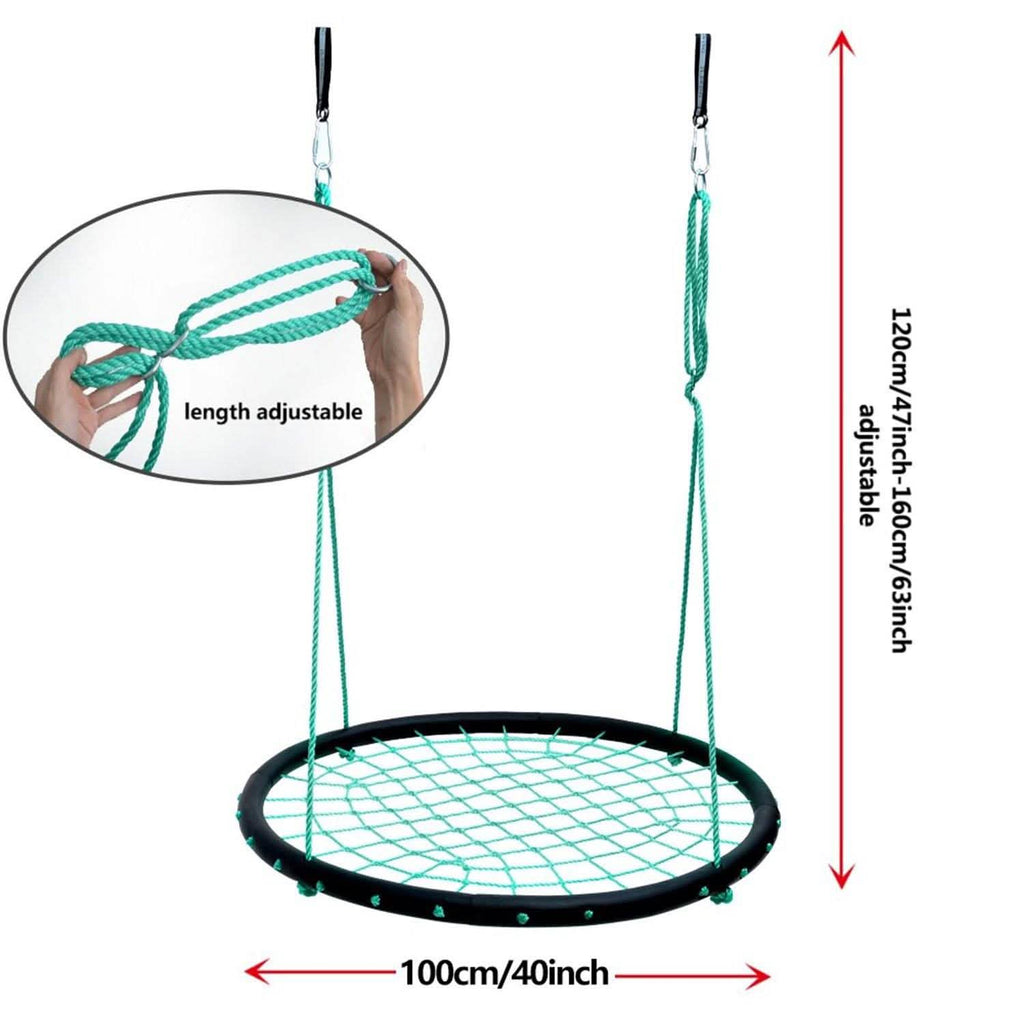 40" Disc Swings Seat Flying Saucer Tree Rope Web Net