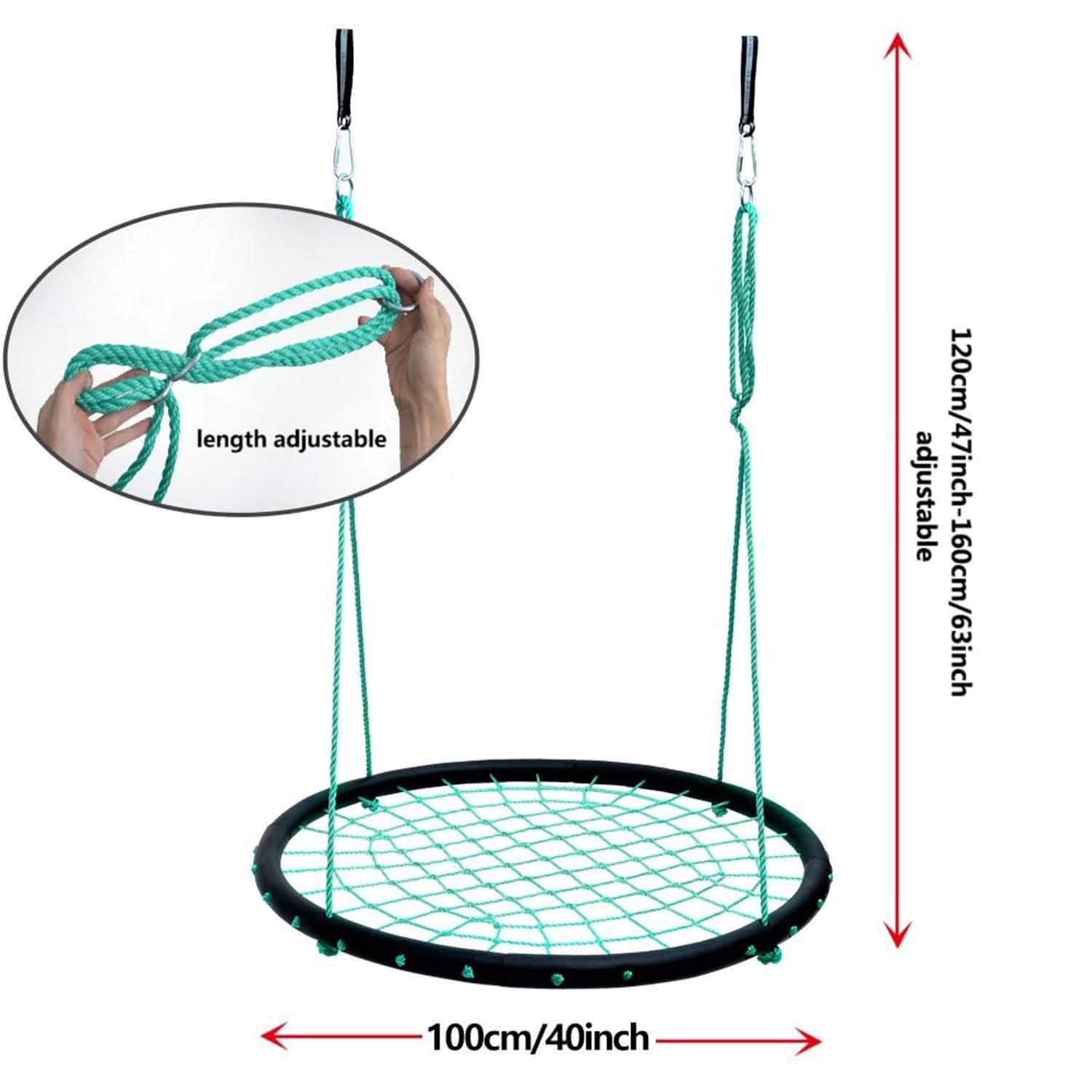 40" Disc Swings Seat Flying Saucer Tree Rope Web Net