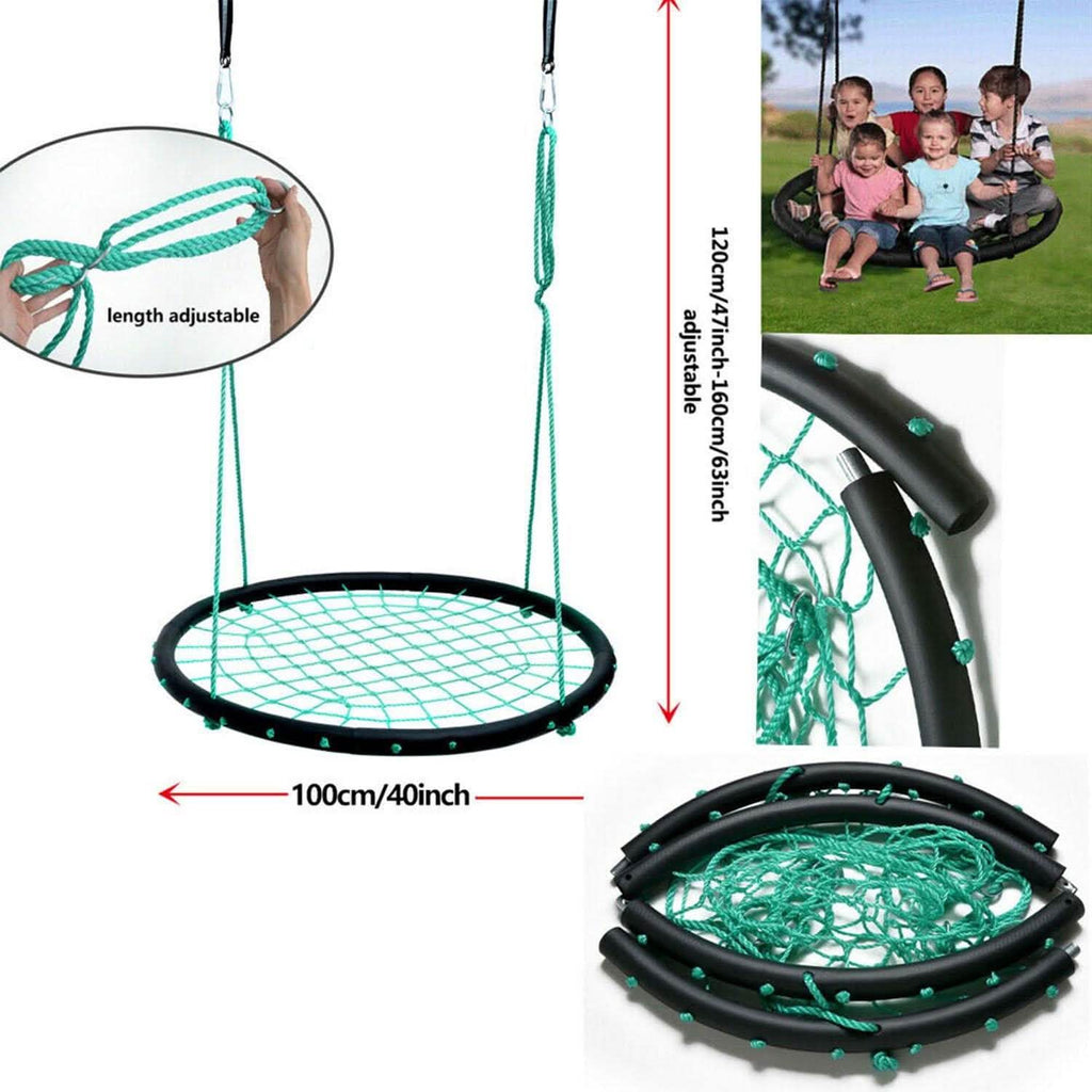 40" Disc Swings Seat Flying Saucer Tree Rope Web Net