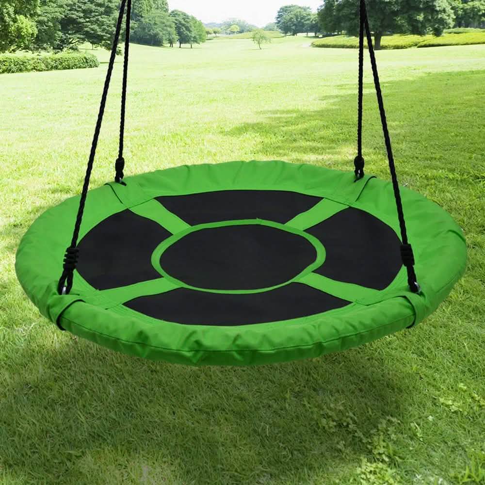 40 in Outdoor Tree Swing Hanging Rope Tire Saucer Seat Yard Mat