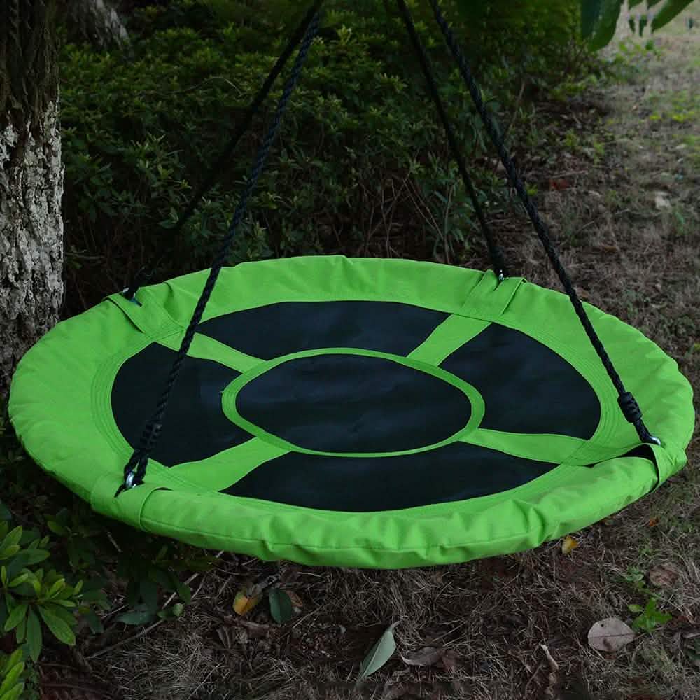 40 in Outdoor Tree Swing Hanging Rope Tire Saucer Seat Yard Mat