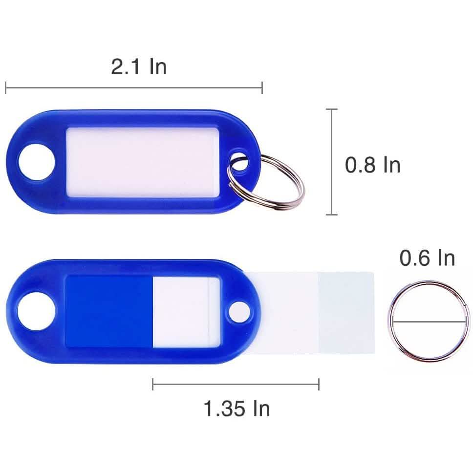40-Pack: Uniclife Tough Plastic Key Tags with Split Ring Label Window