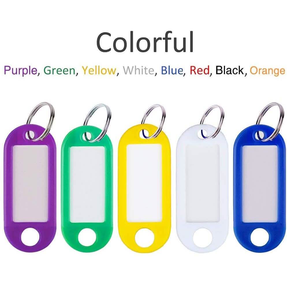 40-Pack: Uniclife Tough Plastic Key Tags with Split Ring Label Window