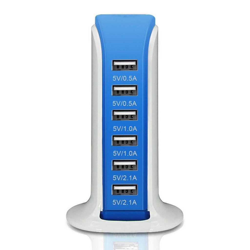 40-Watt 6-Port USB Charging Station for Smart Phones and Tablets