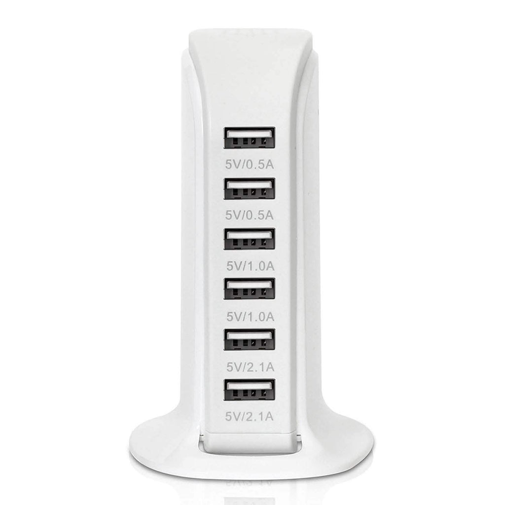 40-Watt 6-Port USB Charging Station for Smart Phones and Tablets