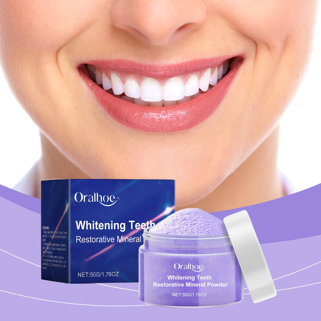 Oralhoe Purple Brightening Tooth Powder Gentle Mouth Cleanser Fresh Breath Cleanser Teeth Care