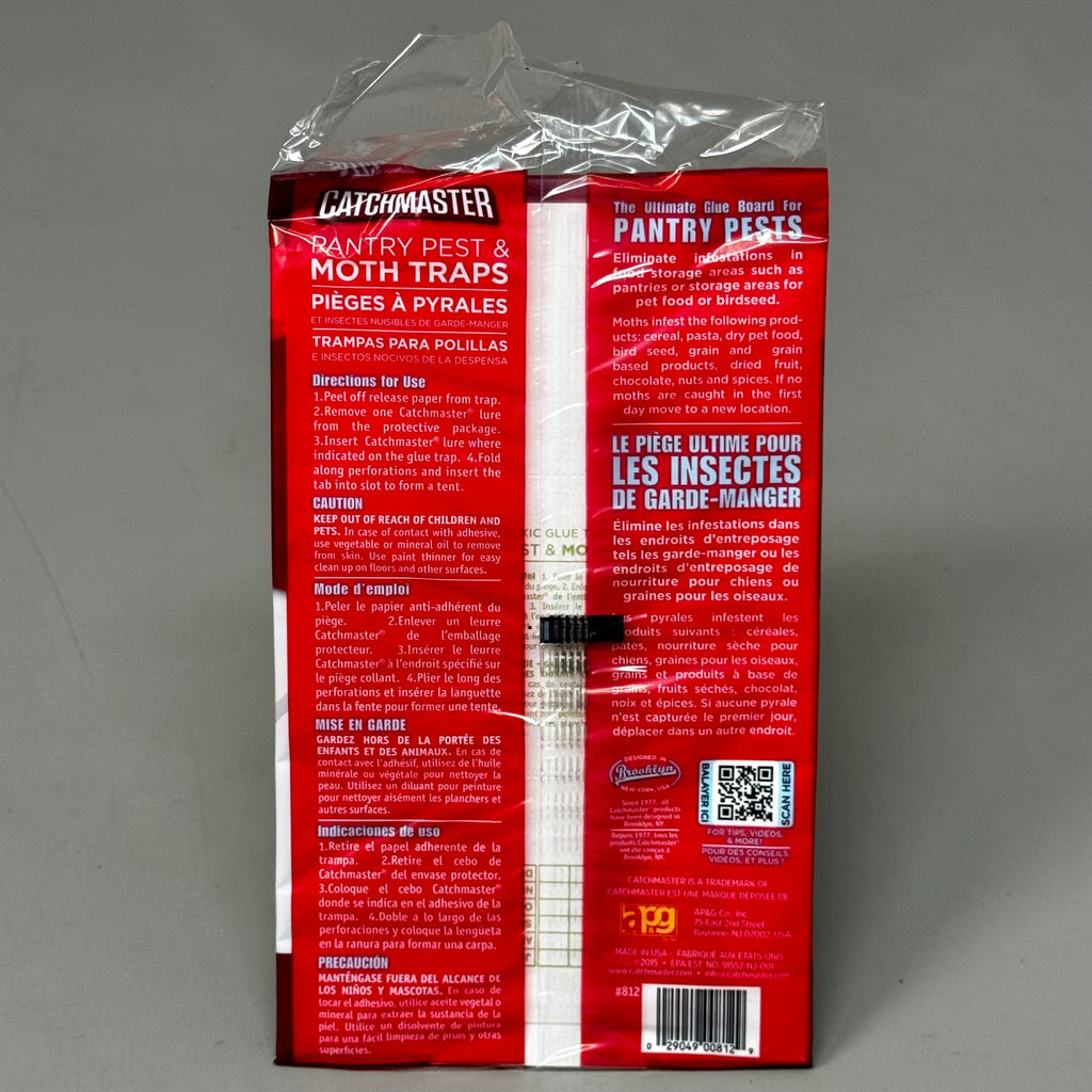 CATCHMASTER (12 Boards) Pantry Pest & Month Glue Board Trap Pheromones 2pk 812SD