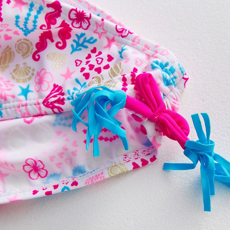 Gold-foil Nylon Two-piece Swimwear For Older Children