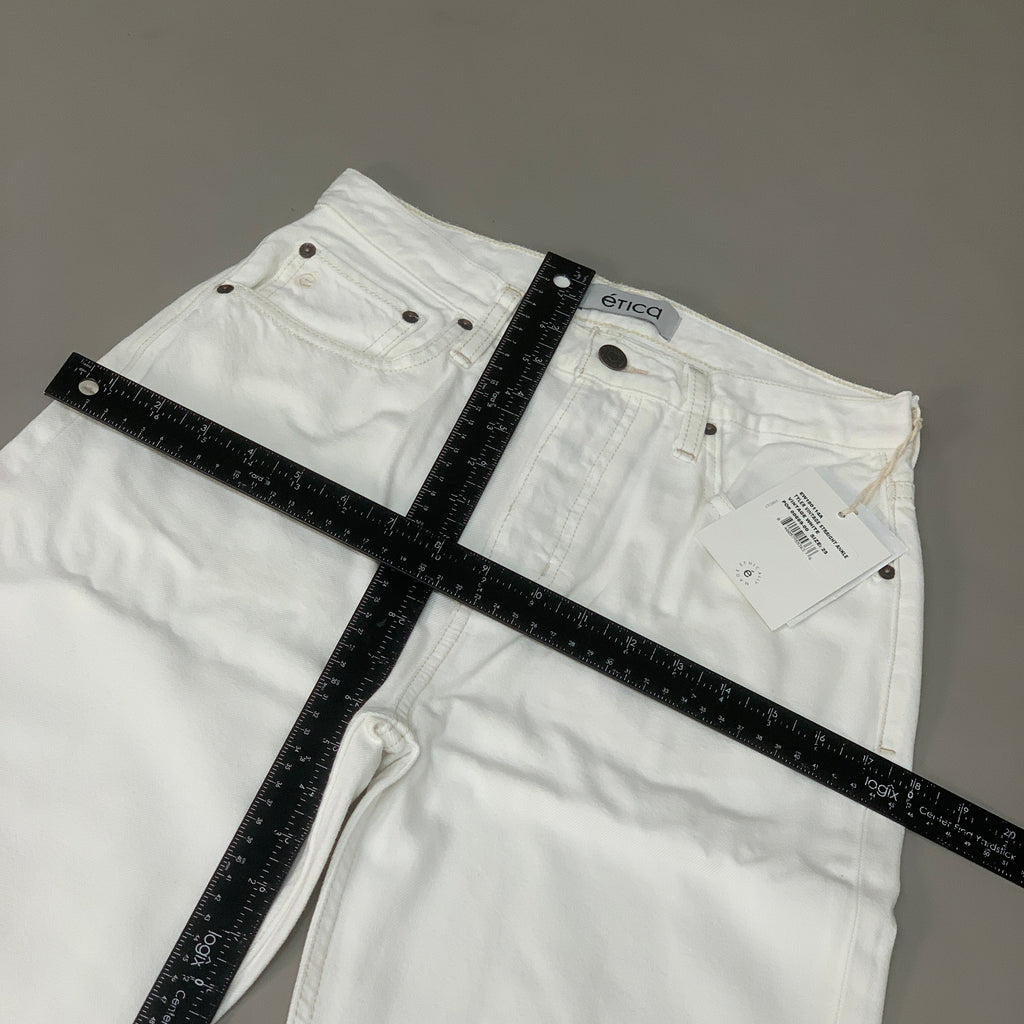 ETICA Tyler High Waist Straight Leg Ankle jeans Vintage White Size 25 EW180114A